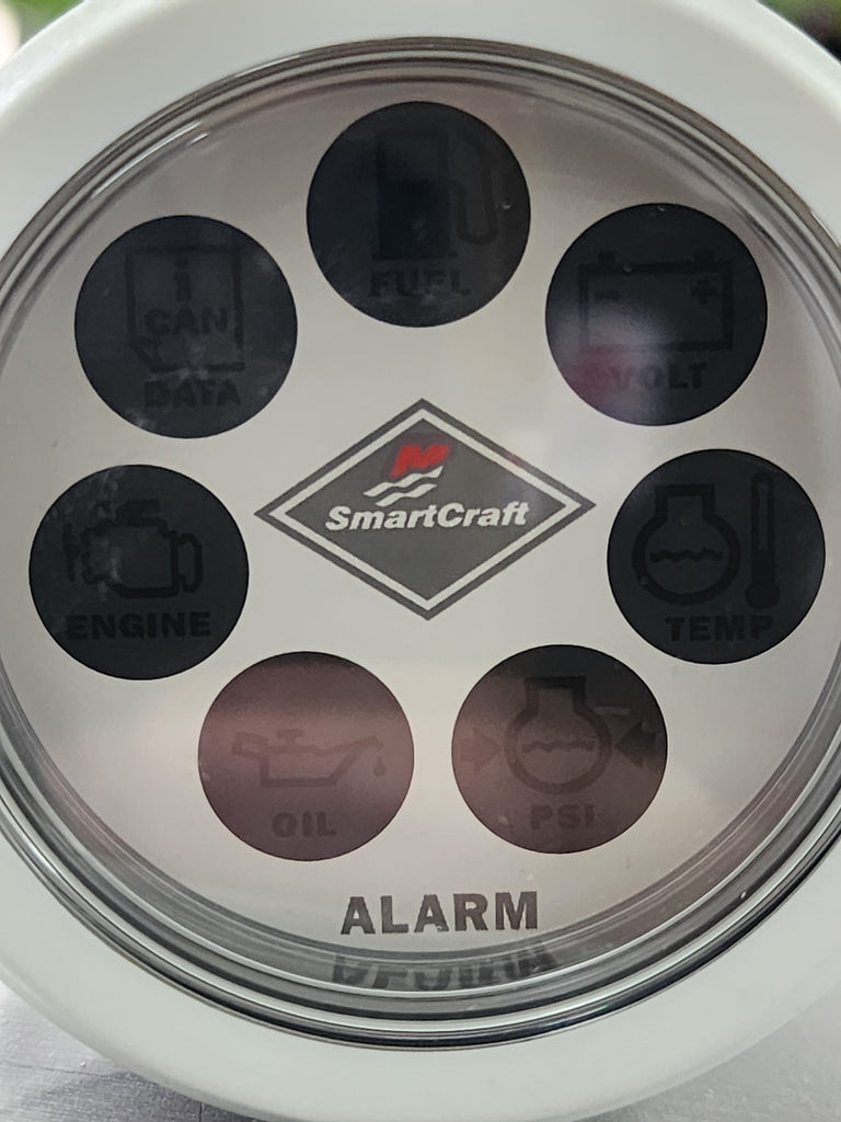 79-879925K11, Mercury Smartcraft gauge, 7 Function Alarm- White