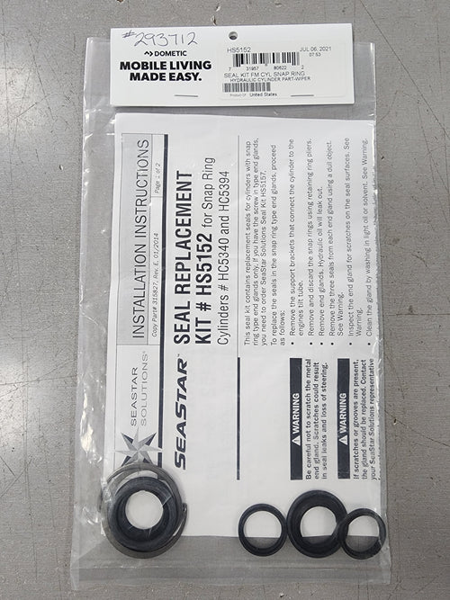 293712, Seastar Seal Kit Front Mount Cylinder Snap