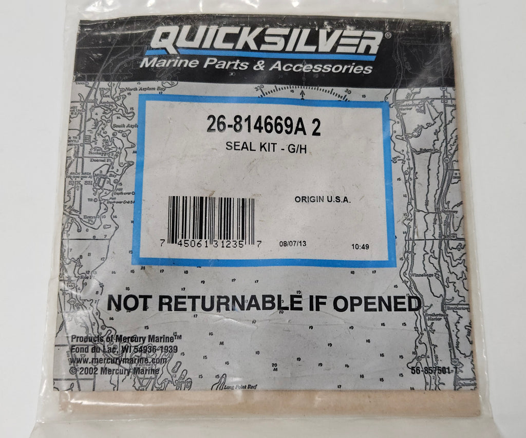 814669A 2, Mercury/Quicksilver Gear Housing Seal Kit
