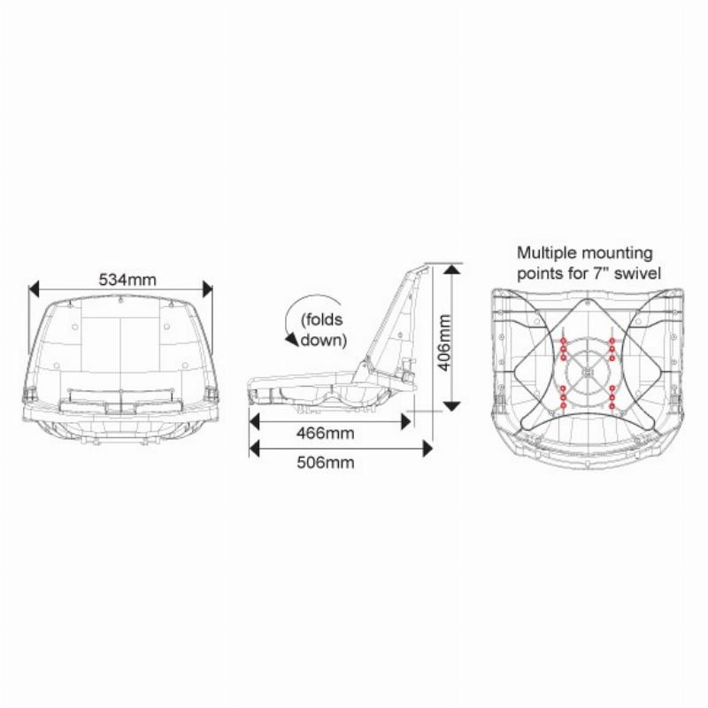 Oceansouth Folding Boat Seat - Fisherman Blue/White, MA702-21