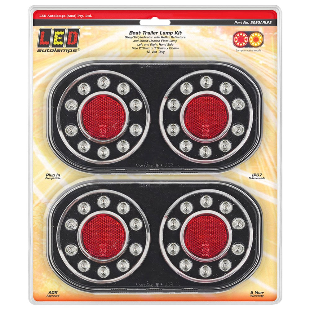 LED Autolamps Boat Trailer Lamp & Cable Kit 209GARLP2/8M