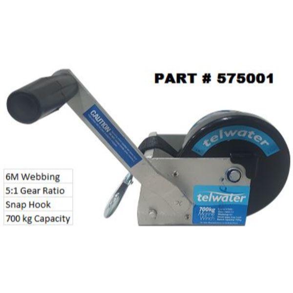 TELWATER Trailer Winch 5:1 700KG WITH WEBBING - 575001