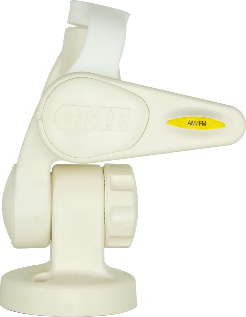 GME ABL014 Double Swivel Round Antenna Base - Suit AW36XX Whips - WHITE