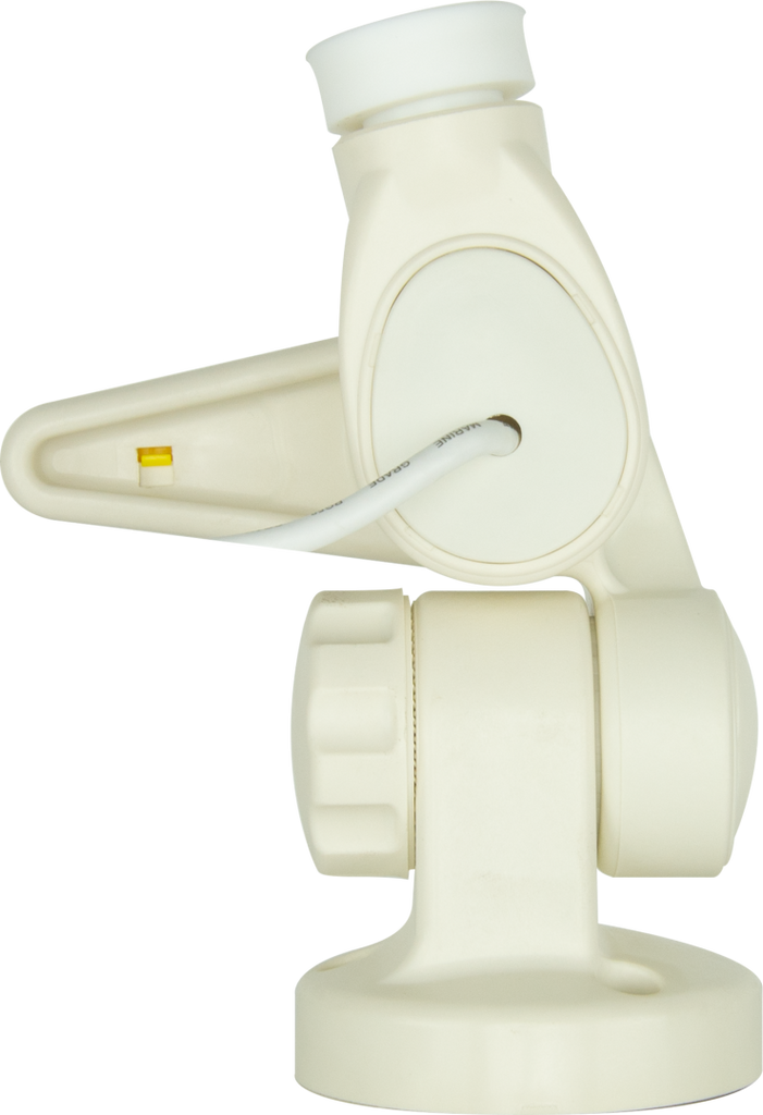 GME ABL014 Double Swivel Round Antenna Base - Suit AW36XX Whips - WHITE