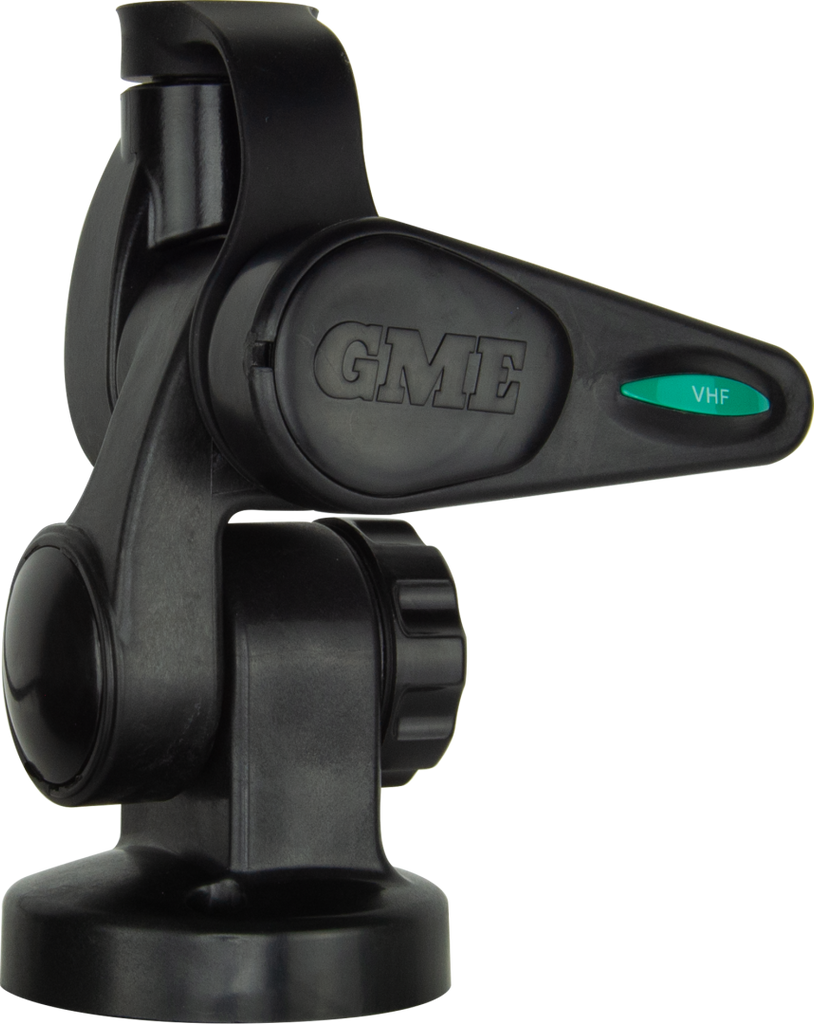 GME ABL014B Double Swivel Round Antenna Base - Suit AW36XX Whips - BLACK