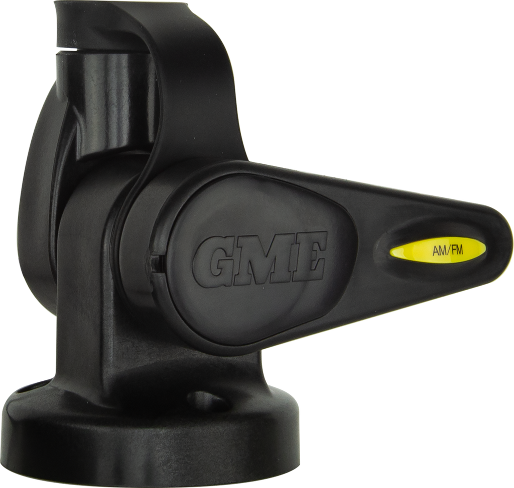 GME ABL015B Single Swivel Round Antenna Base - Suit AW36XX Whips - BLACK