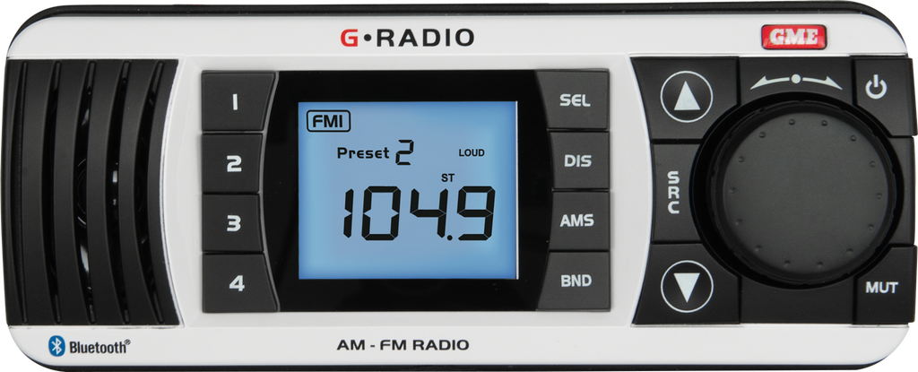 GME GR300BTW Waterproof Marine AM/FM Radio With Bluetooth