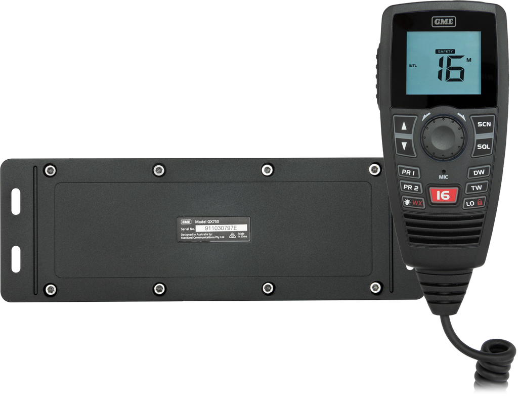 GME GX750B Black Box VHF Marine Radio - Black