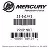 11-16147 1, Mercury/Quicksilver, Prop Nut