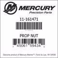 11-16147 1, Mercury/Quicksilver, Prop Nut