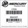 17026, Mercury/Quicksilver, Bracket