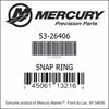 53-26406, Mercury/Quicksilver, Snap Ring