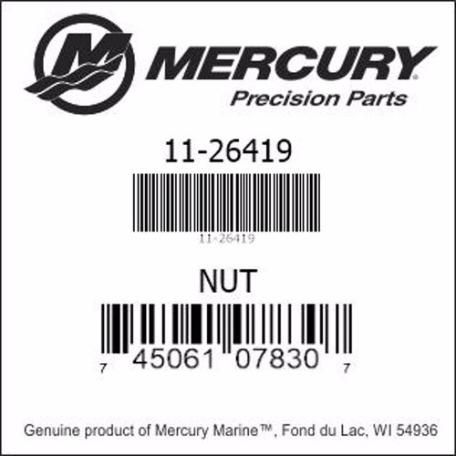 11-26419, Mercury/Quicksilver, Nut