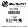 25-26722, Mercury/Quicksilver, O-RING