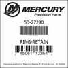 53-27290, Mercury/Quicksilver, Ring-Retain