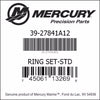 39-27841A12, Mercury/Quicksilver, Piston Ring Set - Standard