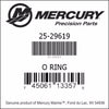 25-29619, Mercury/Quicksilver, O-RING