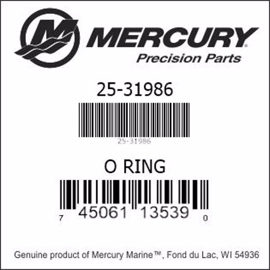 25-31986, Mercury/Quicksilver, O-Ring