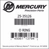 25-35126, Mercury, O-Ring