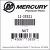 11-35521, Mercury/Quicksilver, Nut