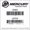 39483, Mercury/Quicksilver Latch