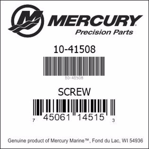 10-41508, Mercury/Quicksilver, Screw