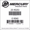 25-45253, Mercury/Quicksilver, O-RING