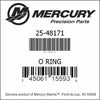 25-48171, Mercury/Quicksilver, O-Ring