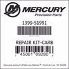1399-5199-1, Mercury/Quicksilver, Repair Kit-Carb