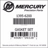 1395-6200, Mercury/Quicksilver, Gasket Kit-Carb