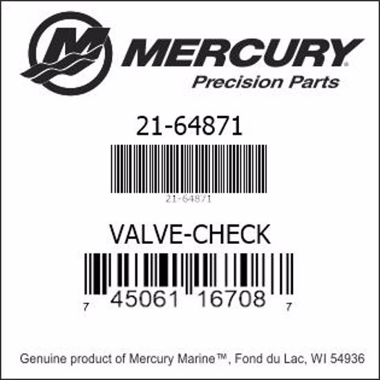 21-64871, Mercury/Quicksilver, Valve-Check