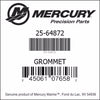 25-64872, Mercury/Quicksilver, Grommet