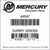 64947, Mercury/Quicksilver, Dummy Sender