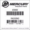 65800, Mercury/Quicksilver, Packing