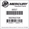 66517, Mercury/Quicksilver, Restrictor