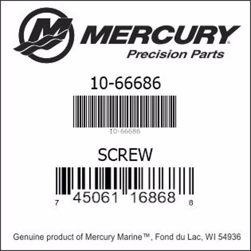 10-66686, Mercury/Quicksilver, Screw