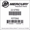 22-67902, Mercury/Quicksilver, Fitting