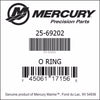 25-69202, Mercury/Quicksilver, O-Ring