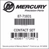 87-71831, Mercury/Quicksilver, Contact Set