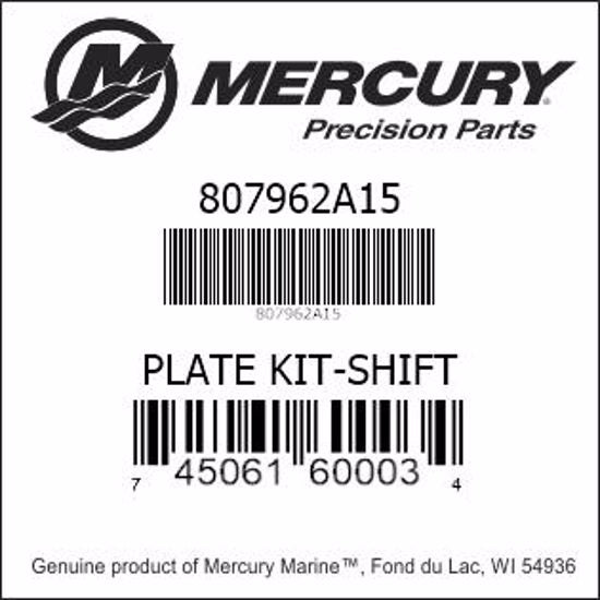 807962A15, Mercury/Quicksilver, Plate Kit-Shift