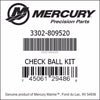 3302-809520, Mercury/Quicksilver, Check Ball Kit