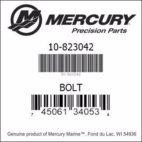 10-823042 6,Mercury/Quicksilver, Bolt