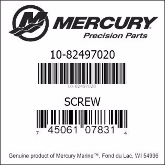 10-82497020, Mercury/Quicksilver, SCREW (M8 x 20),