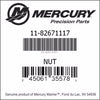 11 826711 17, Mercury/Quicksilver, Nut