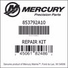 853792A10, Mercury/Quicksilver, Water Pump Repair Kit