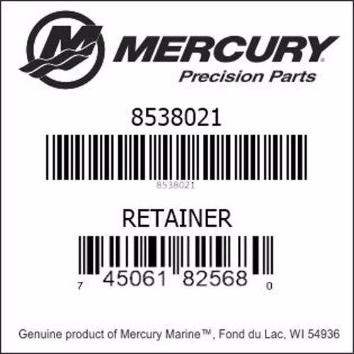 853802 1, Mercury/Quicksilver, Retainer