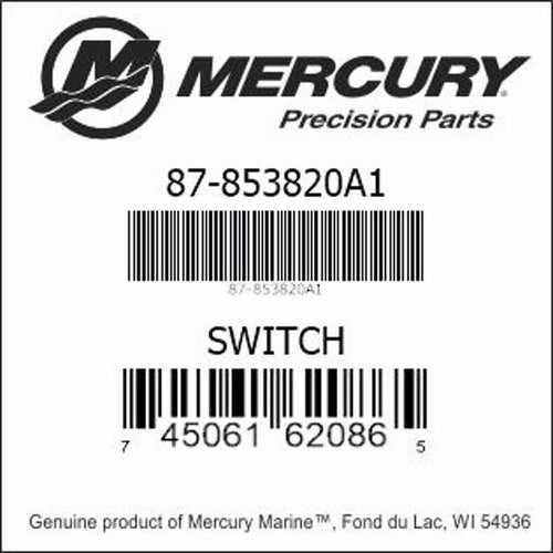 87-853820A1, Mercury/Quicksilver Main Switch