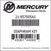 21-857005A1, Mercury/Quicksilver, Diaphragm Kit