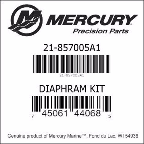 857005A1, Mercury/Quicksilver, Diaphragm Kit