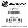 22-8M0214971, Mercury/Quicksilver, Fitting